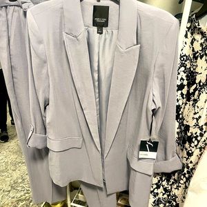 NWT Simply Vera Vera Wang Paperbag Jacket in Stratus Gray - Size Large
